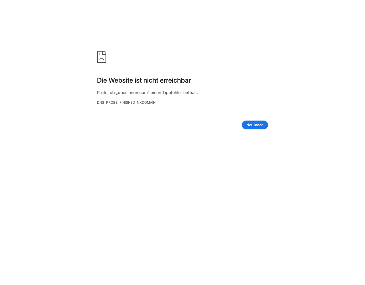 Anon pricing page, captured for reference